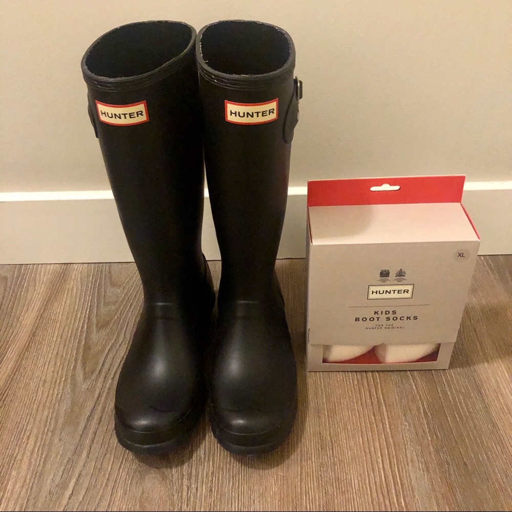 HUNTER kid rain boot free new-sock adult wearable